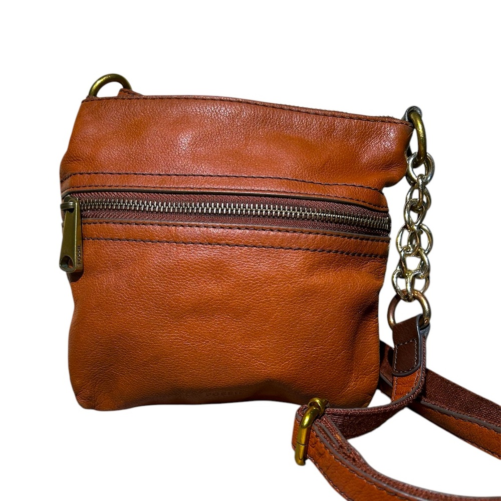 Fossil Small Brown Leather Crossbody